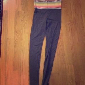 Grey, rainbow band yoga pants